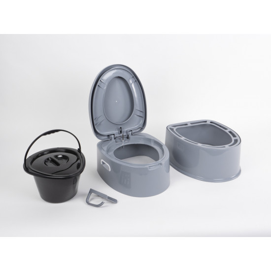 Split bucket toilet