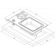 Cooker-sink combination - 1-burner with safety glass