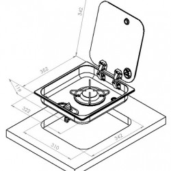 Stainless steel cooker with glass ASO - 1 burner