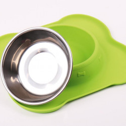 Frida stainless steel dog bowl with silicone base