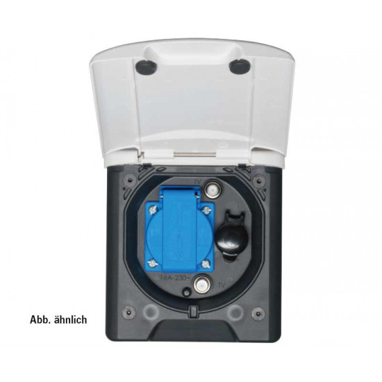 12V universal awning socket with magnetic closure