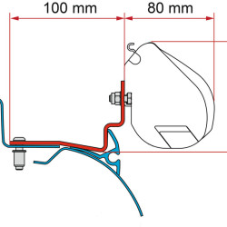 Fiamma Mounting adapter Campérêve Cap Road based on Peugeot Expert base, Brackets in black finish - For left and right hand drive