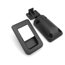 Snap lock 36 x 59 mm for door thicknesses 12 - 18 mm - Matte Black / Chrome
