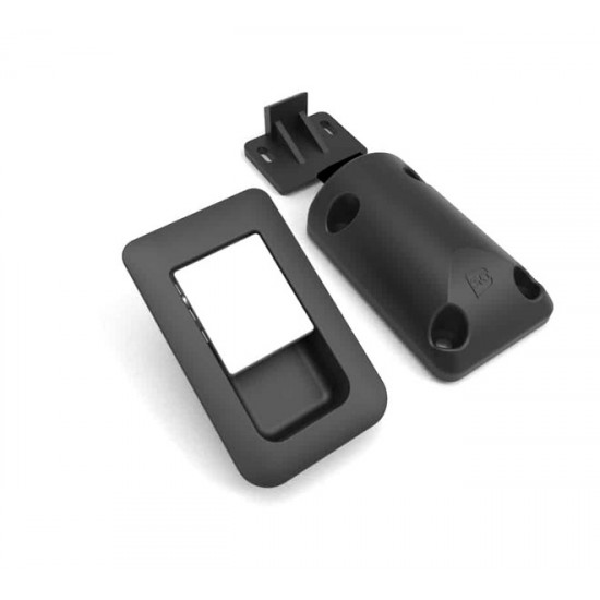 Snap lock 36 x 59 mm for door thicknesses 12 - 18 mm - Matte Black / Chrome