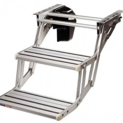 Omnistep double step, aluminum - 12V motorized entry step