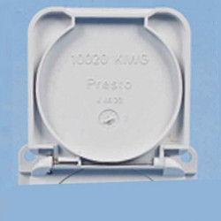 Hinged cover, light grey, recessed socket 230V