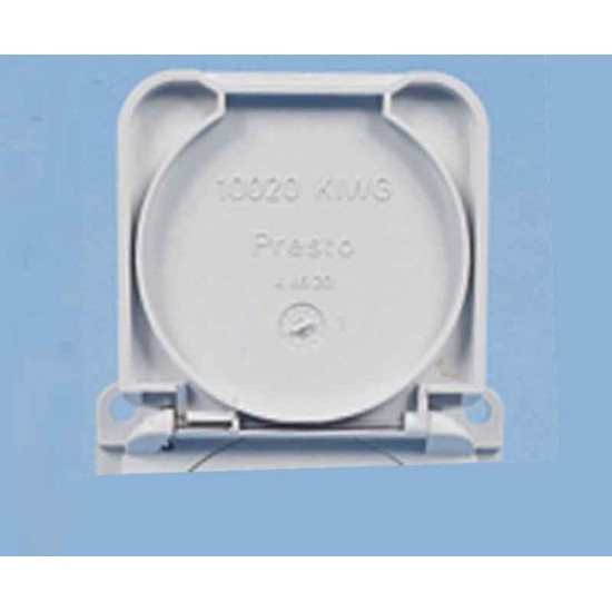 Hinged cover, light grey, recessed socket 230V