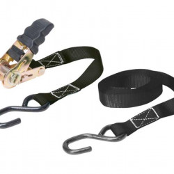 Lashing and ratchet strap with rubberized ratchet handle
