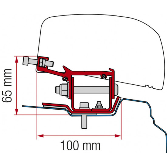 Fiamma adapter for F40van roof awning for Renault Trafic from 2014 onwards, short wheelbase