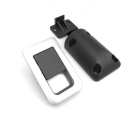 Snap lock 36 x 59 mm for door thicknesses 12 - 18 mm - Matt chrome / black