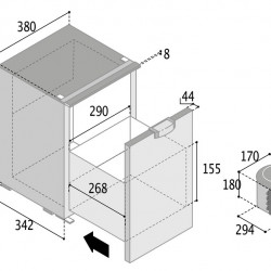 Refrigerator drawer C42DW - 42 l - Grey