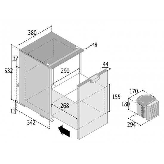 Refrigerator drawer C42DW - 42 l - Grey