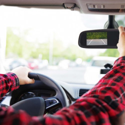 Rearview mirror with integrated 4.3" monitor