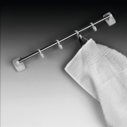 Hook rail with 6 hooks - wall mount