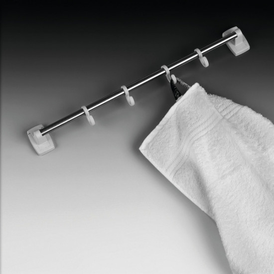 Hook rail with 6 hooks - wall mount