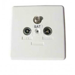 Satellite outlet with 3 connections, unpackaged