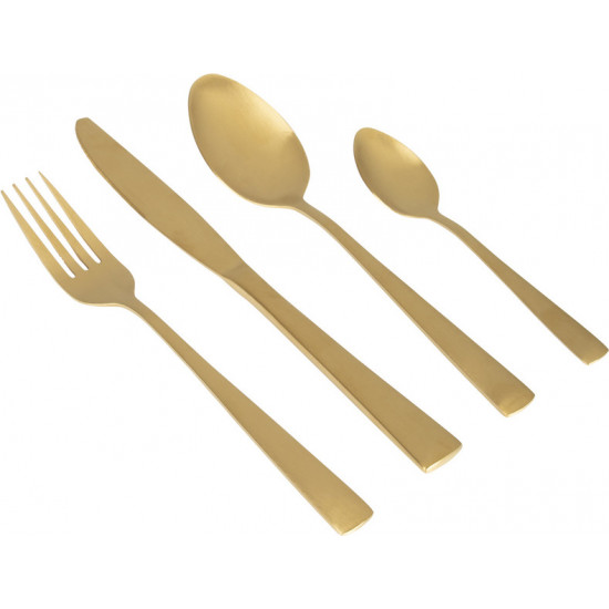 LINEA LINE SETS - Gold cutlery set, 16 pieces