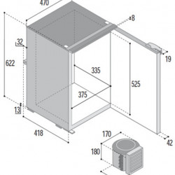 Compressor refrigerator C75L - 75 l - Grey