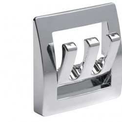 Coat hook, plastic, chrome finish, 1 pc., loose