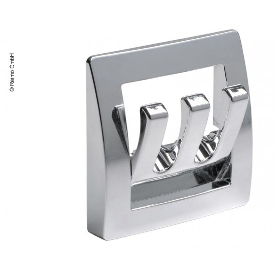 Coat hook, plastic, chrome finish, 1 pc., loose