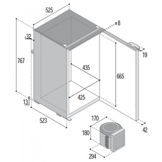 Compressor refrigerator C130LA - 130 l - Black