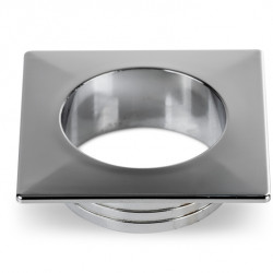 Push Lock Rosette - Chrome Polished & Square