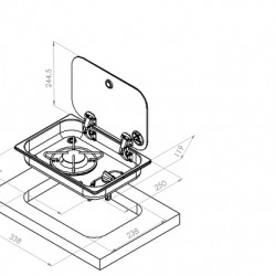 Cooker with glass and ASO - 1-burner