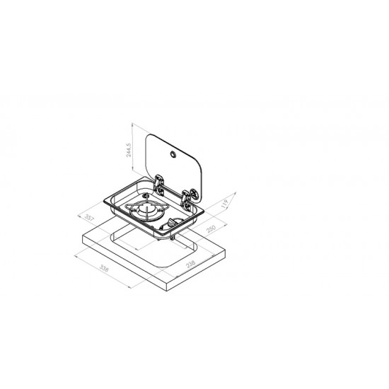Cooker with glass and ASO - 1-burner