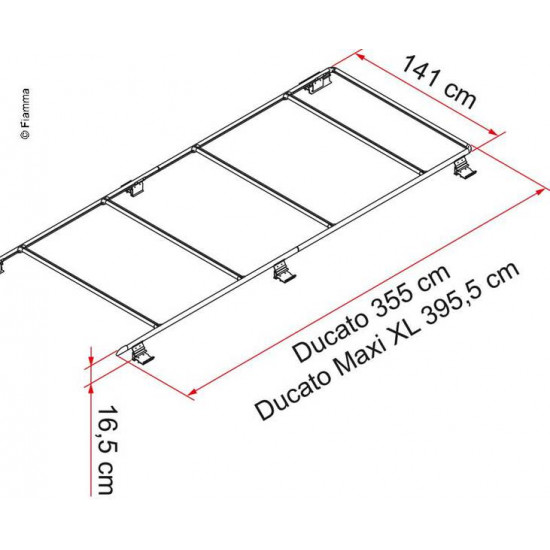 Roof rack for Fiat Ducato, Peugeot Boxer, Citroen Jumper from 2006 onwards