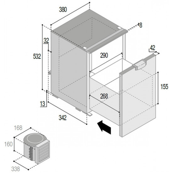 Refrigerator drawer C42DW black