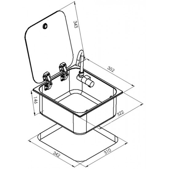 Sink with glass cover