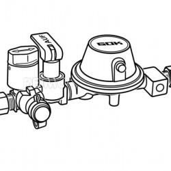 Gas tank regulator system RVS-RVS - 50 mbar