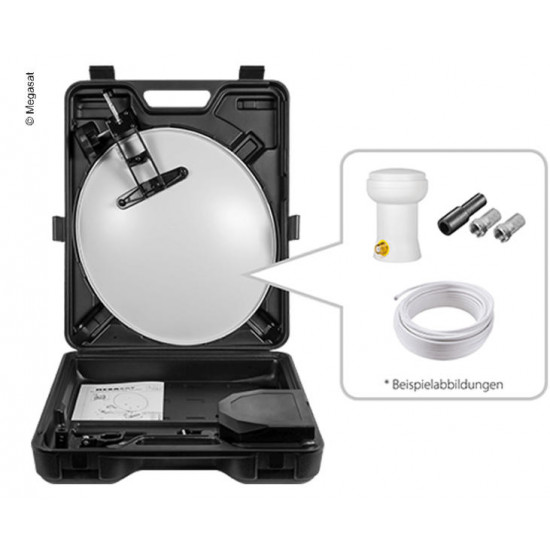 Camping case with LNB and cable