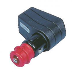 Angled plug with LED operating indicator