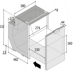 Refrigerator drawer C51DW - 42 l - Black