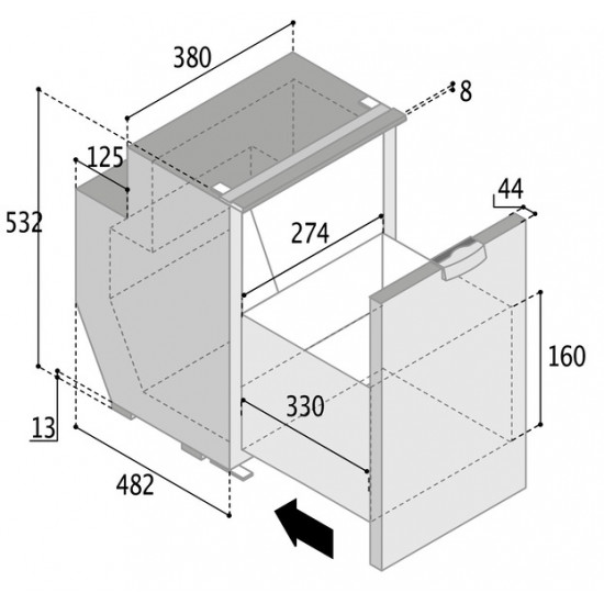 Refrigerator drawer C51DW - 42 l - Grey