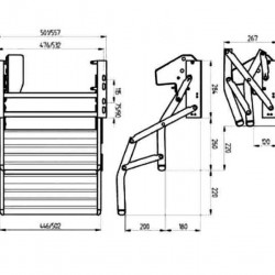 Omnistep double step, aluminum - 12V motorized entry step