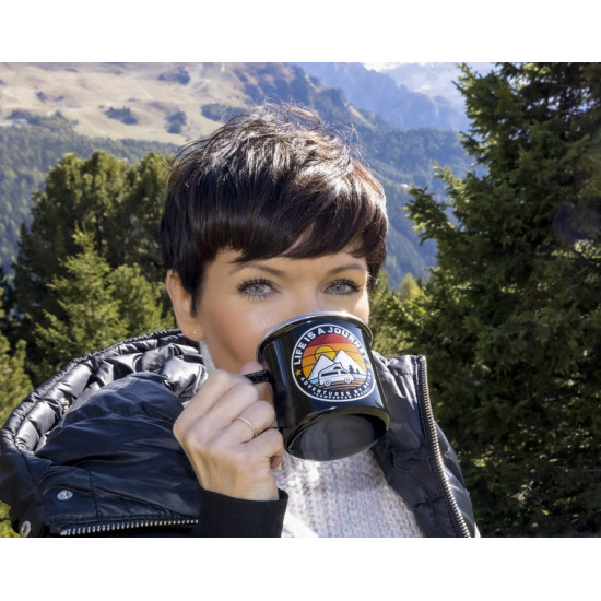 Enamel mug LIFE IS A JOURNEY