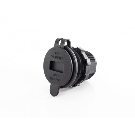 LED voltmeter with integrated USB charging socket 12 V / 24 V