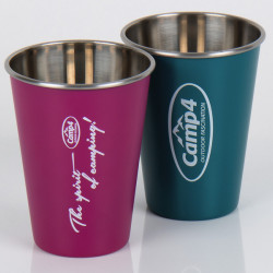 Camp4 YOUNG stainless steel mugs in a set of 2 - Berry & Petrol