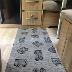 Living room rug 50x150cm grey, patterned, 45% polyester/55% cotton