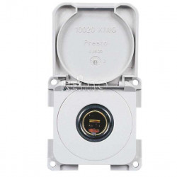12V flush-mounted socket with white cover, loose