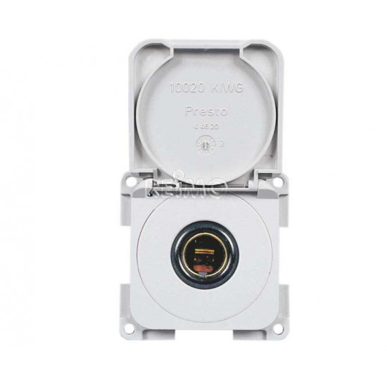 12V flush-mounted socket with white cover, loose