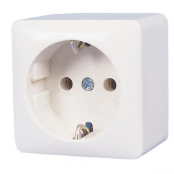 Surface-mounted socket 230 V, color: white