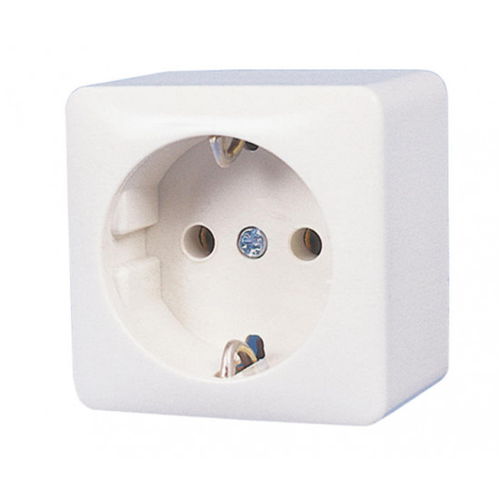 Surface-mounted socket 230 V, color: white