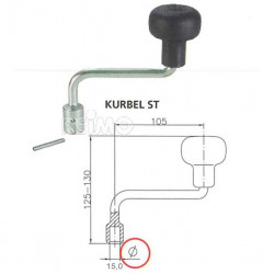 Crank for support wheel for ST48
