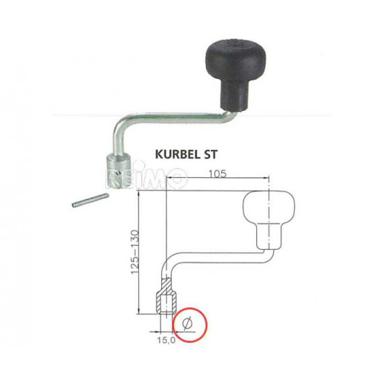 Crank for support wheel for ST48