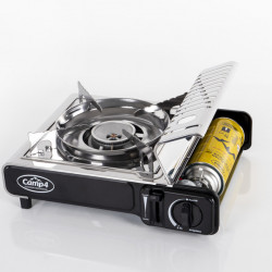 Camp4 Gas Cartridge Stove with Ignition Safety Device GOURMET, Stainless Steel