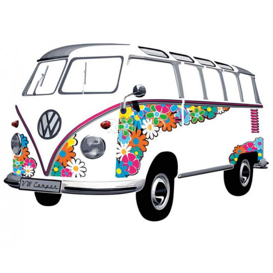 VW Collection T1 Bulli Bus Wall Decal - Flower