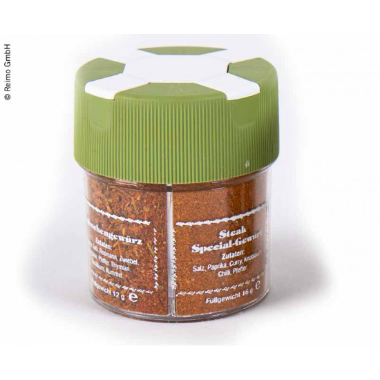 BBQ spice shaker (4 compartments): BBQ, coarse steak, special steak, chicken
